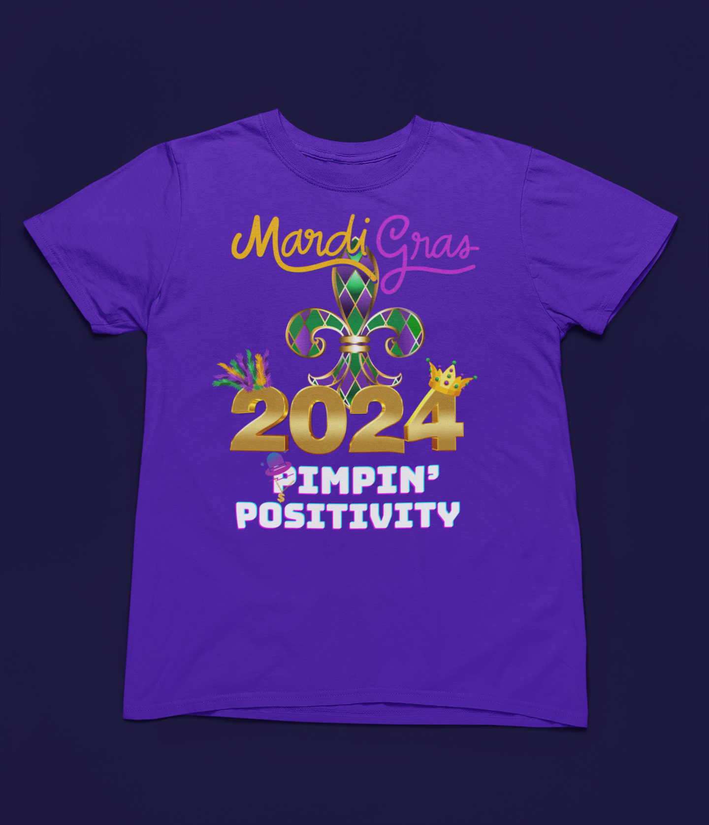 Pimpin’ Positivity Mardi Gras Tee